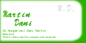 martin dani business card